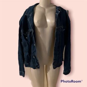 VINTAGE Byblos Jean Jacket with Shoulder Pads